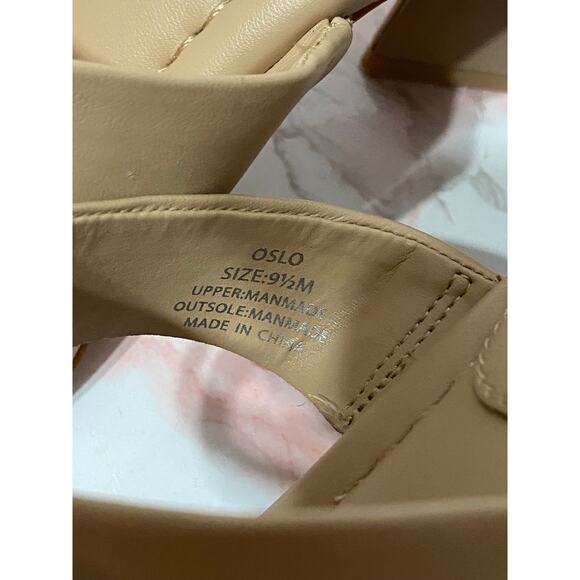 MATISSE Tan Oslo Vegan Triangle Heeled Sandal Sandals Size 9.5 Square Toe Artsy - Picture 7 of 8